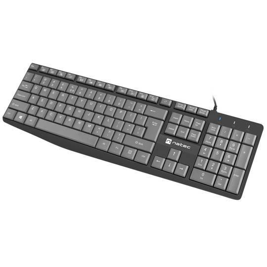 Teclat Americà USB Natec Nautilus slim negre i gris NKL-1507