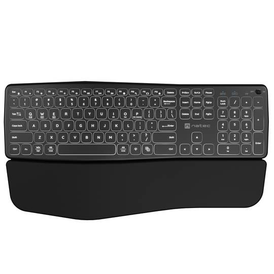 Teclat ergonòmic Americà Natec Porifera sense fil Bluetooth + 2.4GHZ NKL-1995