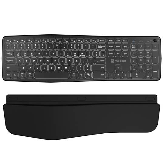 Teclat ergonòmic Americà Natec Porifera sense fil Bluetooth + 2.4GHZ NKL-1995
