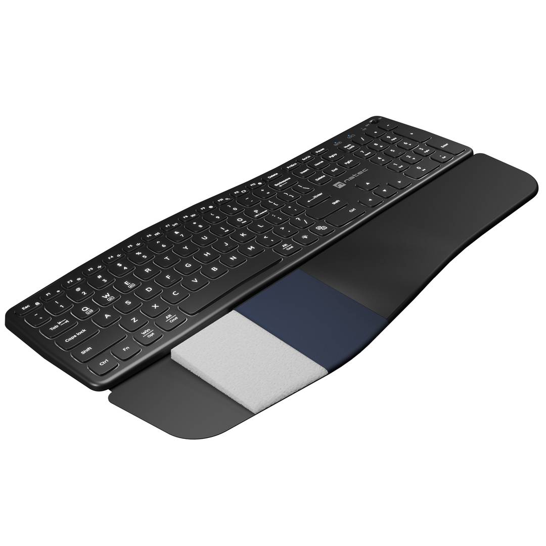 Teclat ergonòmic Americà Natec Porifera sense fil Bluetooth + 2.4GHZ NKL-1995