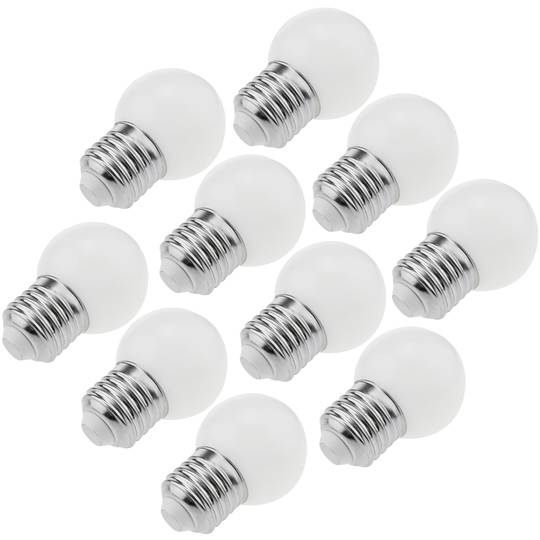 Ampoule LED G45 0,5W 230VAC E27 lumière blanc froid 10 pack