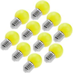 Bombilla LED G45 E27 230VAC 1,5W luz amarilla 10 unidades