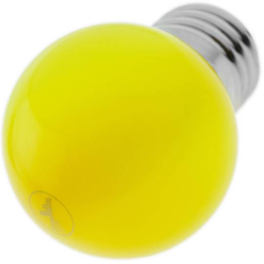 Lampadina LED G45 1,5W 230VAC E27 luce giallo 10 pack