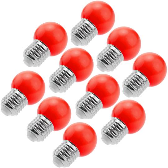 vrouwelijk Slechthorend Mooi LED-lamp G45 E27 230VAC 1,5W rood licht 10 pack - Cablematic