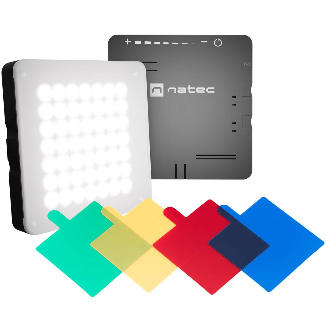 Natec Alfama NLL-1831 LED Camera Light with 4 Color Overlays