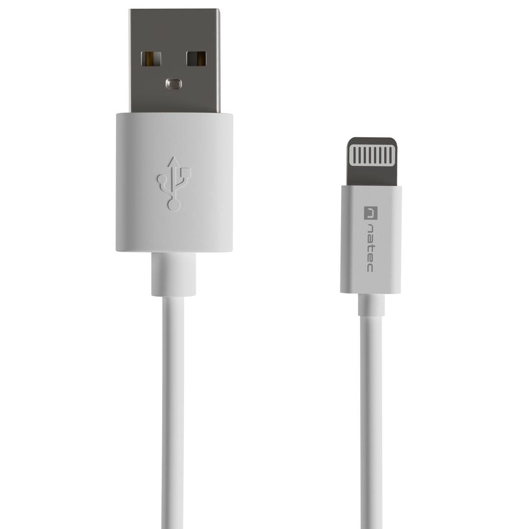 USB-Kabel Typ A Stecker auf Lightning Stecker, weiß, 1 Meter, NATEC PRATI NKA-2148