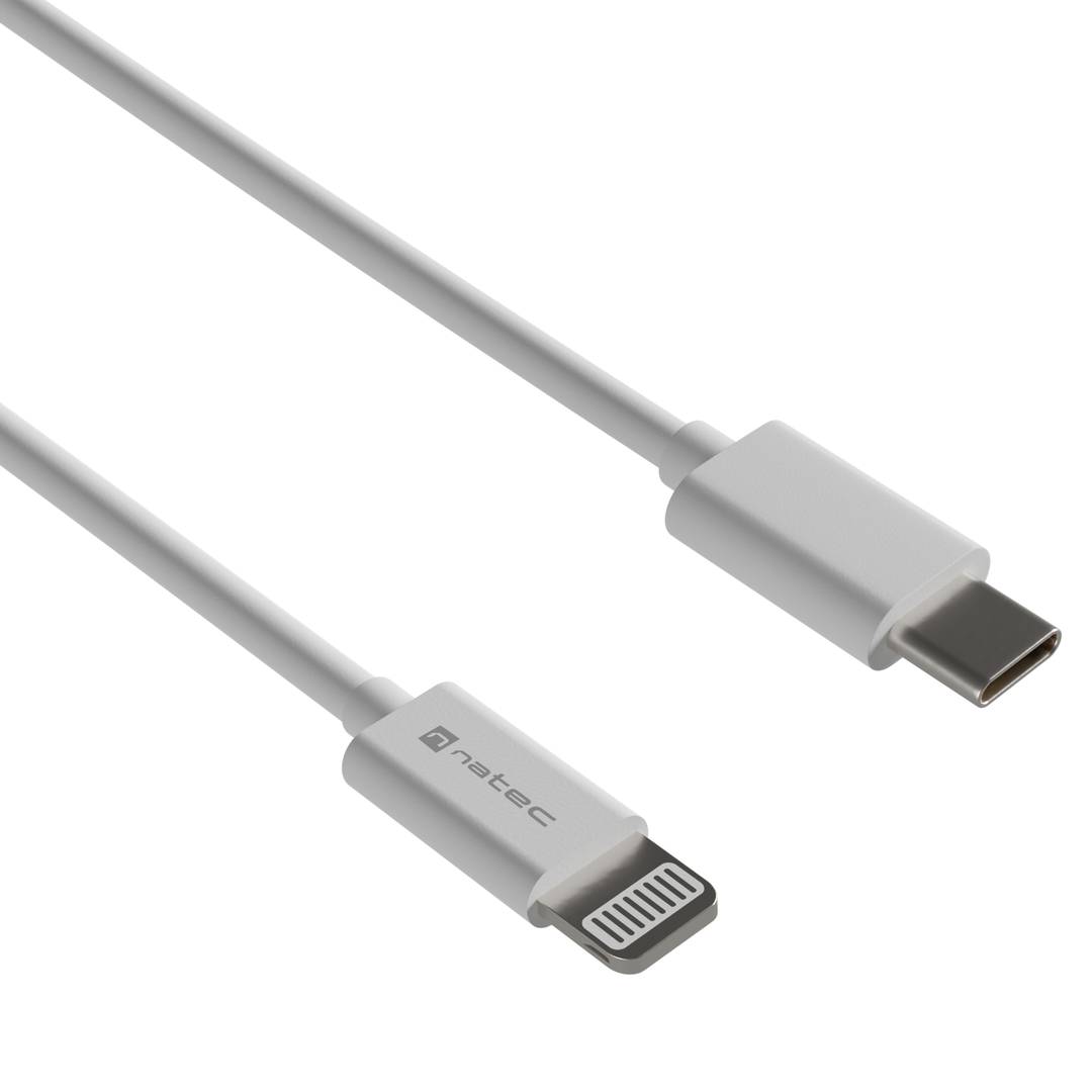 Cavo USB tipo C maschio a Lightning maschio, bianco, 1 metro, NATEC PRATI NKA-2150