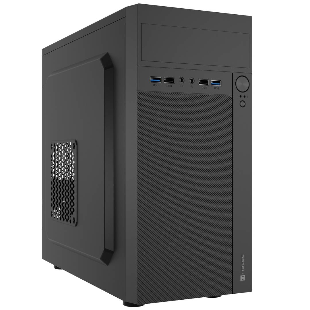 Boîtier PC avec 4 ports USB Natec Helix Matx mini tour noir NPC-2038