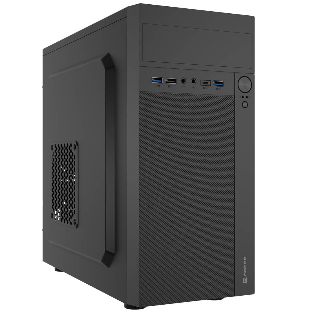 Caixa per a PC amb 4 ports USB Natec Helix USB C MATX Mini Torre Negra NPC-2171