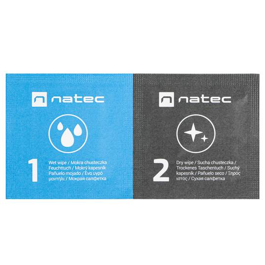 Tovalloletes humides netejadores per a smartphones o tablets 50 unitats Natec Raccoon NSC-1797