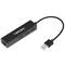 Natec Dragonfly NHU-1413 3-portowy koncentrator USB typu A 2.0 + RJ45 czarny
