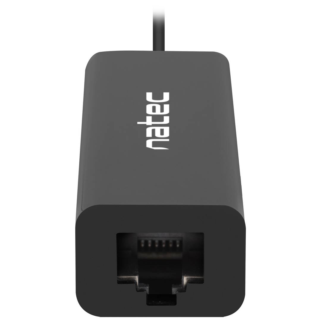 Natec Dragonfly NHU-1413 3-portowy koncentrator USB typu A 2.0 + RJ45 czarny