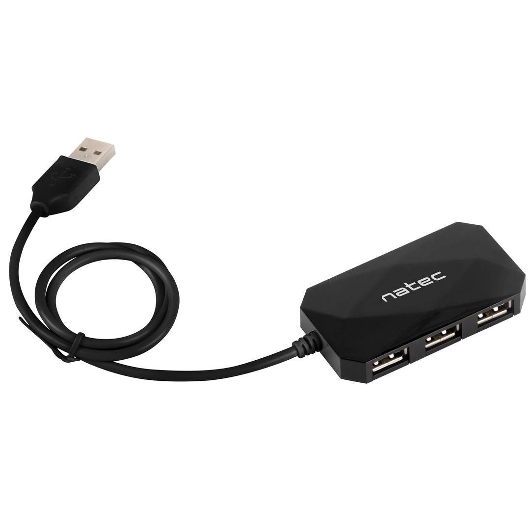 Natec Locust NHU-0647 Hub USB Tipo A 2.0 Preto de 4 portas