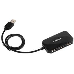 Concentrateur USB Type-A 2.0 à 4 ports Natec Locust NHU-0647 noir
