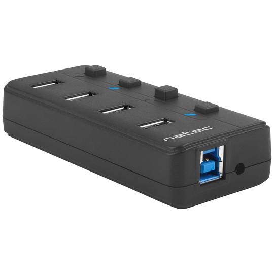 Natec Mantis 2 NHU-1557 4-Port USB Typ-A 3.0 Hub schwarz