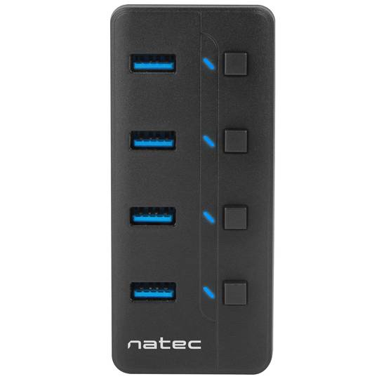 Natec Mantis 2 NHU-1557 4-Port USB Typ-A 3.0 Hub schwarz