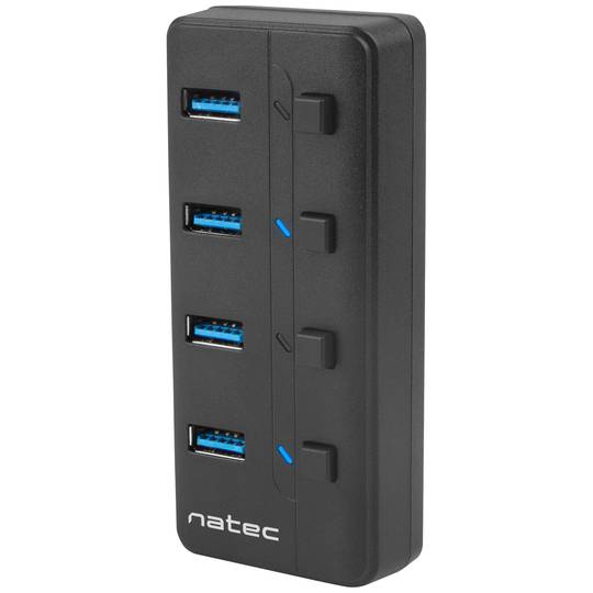 Natec Mantis 2 NHU-1557 4-Port USB Typ-A 3.0 Hub schwarz