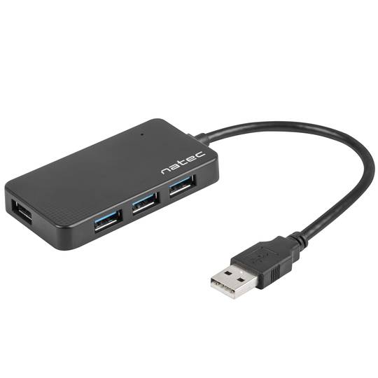 Natec Moth NHU-1342 Hub USB Tipo A 3.0 de 4 portas preto