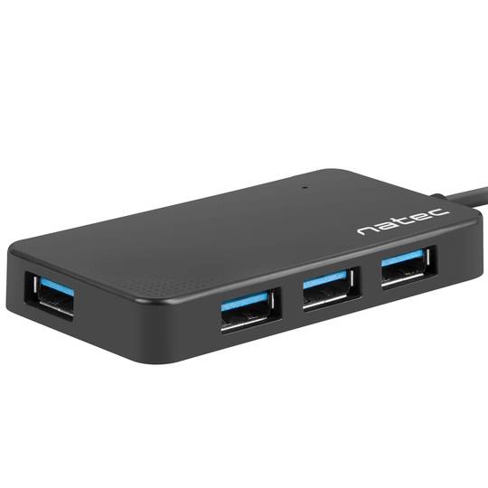 Natec Moth NHU-1342 Hub USB Tipo A 3.0 de 4 portas preto