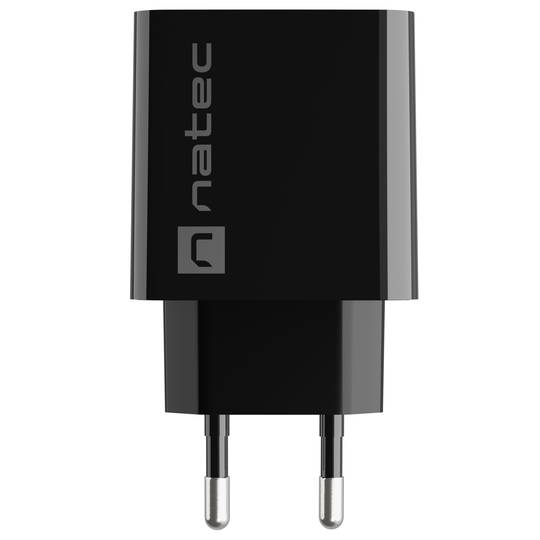 Carregador USB Natec Ribera 1X USB-A + 1X USB-C 20W preto NUC-2062