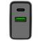 Carregador USB Natec Ribera 1X USB-A + 1X USB-C 20W preto NUC-2062