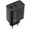 Carregador USB Natec Ribera 1X USB-A + 1X USB-C 20W preto NUC-2062