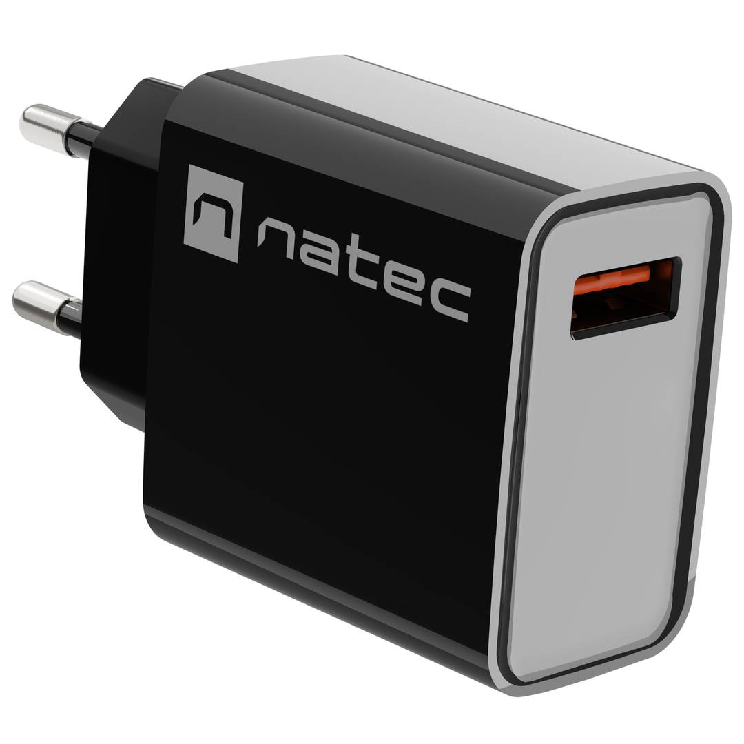 Natec Ribera USB-Ladegerät 1X USB-A 18W schwarz NUC-2058