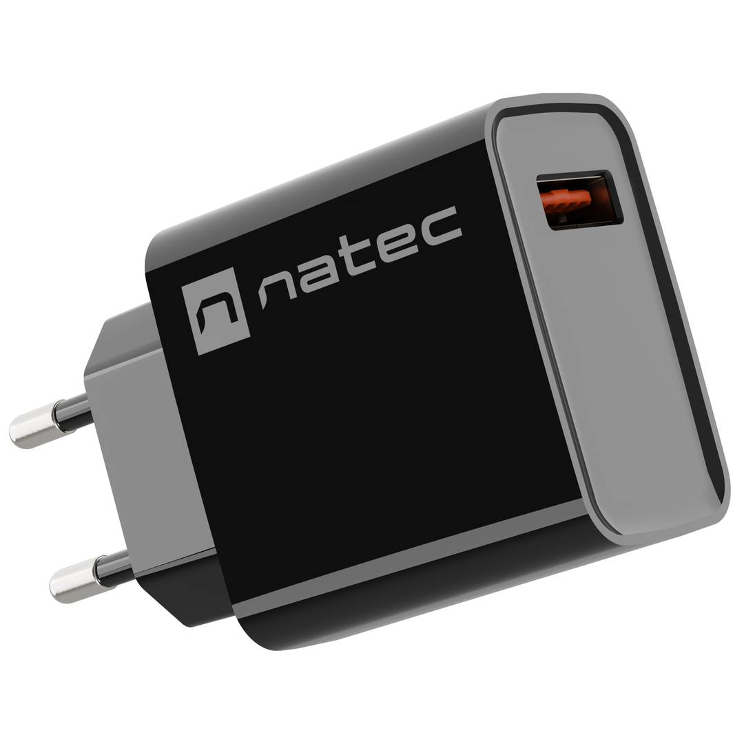 Natec Ribera USB-Ladegerät 1X USB-A 18W schwarz NUC-2058