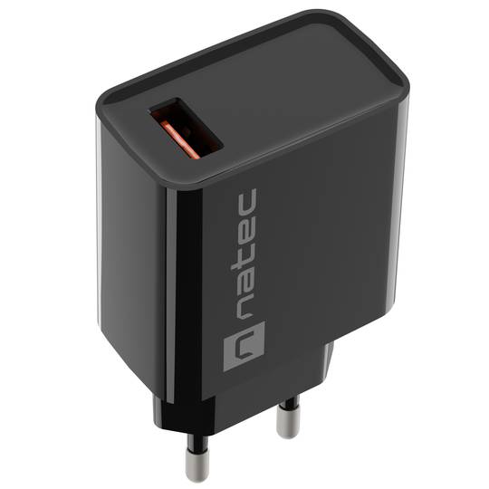 Natec Ribera USB-Ladegerät 1X USB-A 18W schwarz NUC-2058