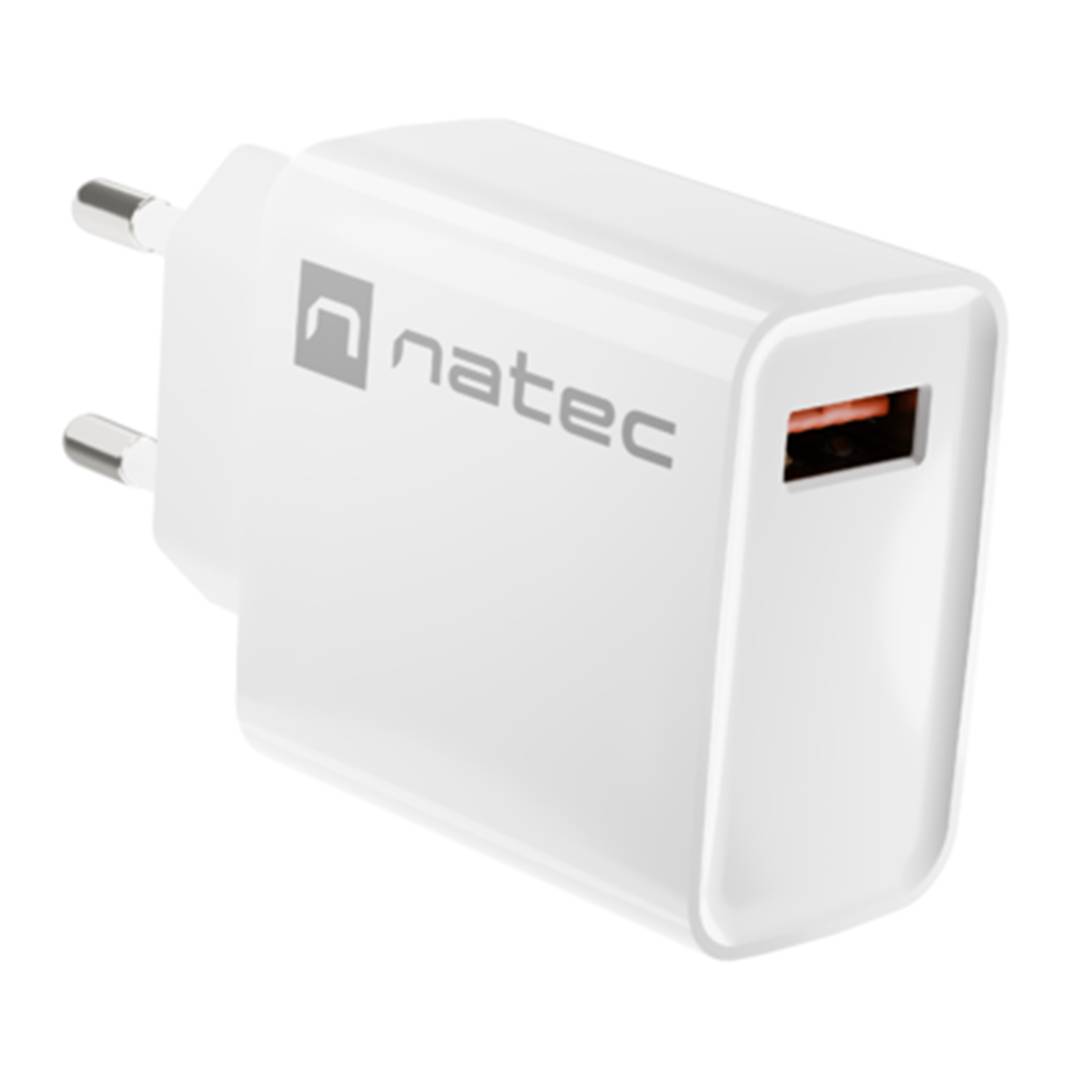 Natec Ribera USB-lader 1X USB-A 18W wit NUC-2057