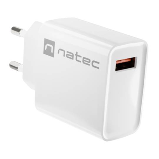 Natec Ribera USB-lader 1X USB-A 18W wit NUC-2057