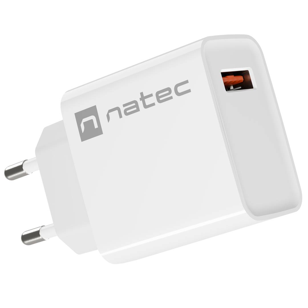 Natec Ribera USB-lader 1X USB-A 18W wit NUC-2057