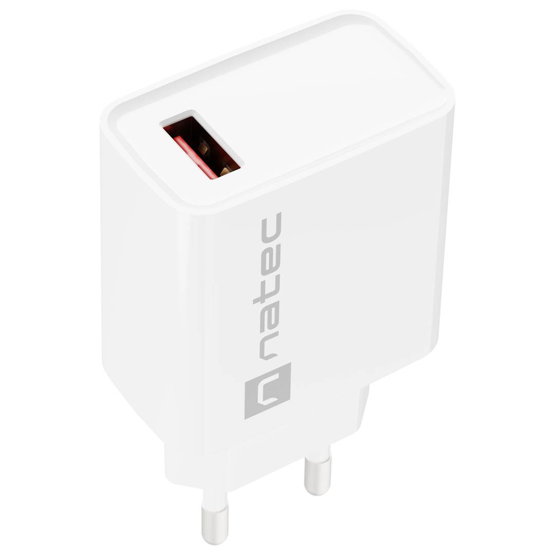 Natec Ribera USB-lader 1X USB-A 18W wit NUC-2057