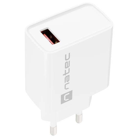 Natec Ribera USB-lader 1X USB-A 18W wit NUC-2057