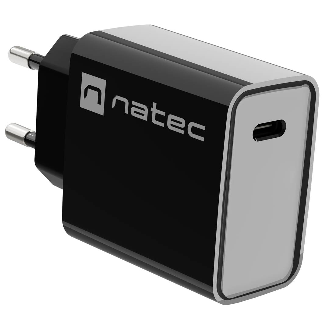 Natec Ribera Chargeur USB 1X USB-C 20W noir NUC-2060