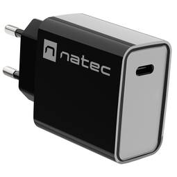 Cargador USB Natec Ribera 1X USB-C 20W negro NUC-2060