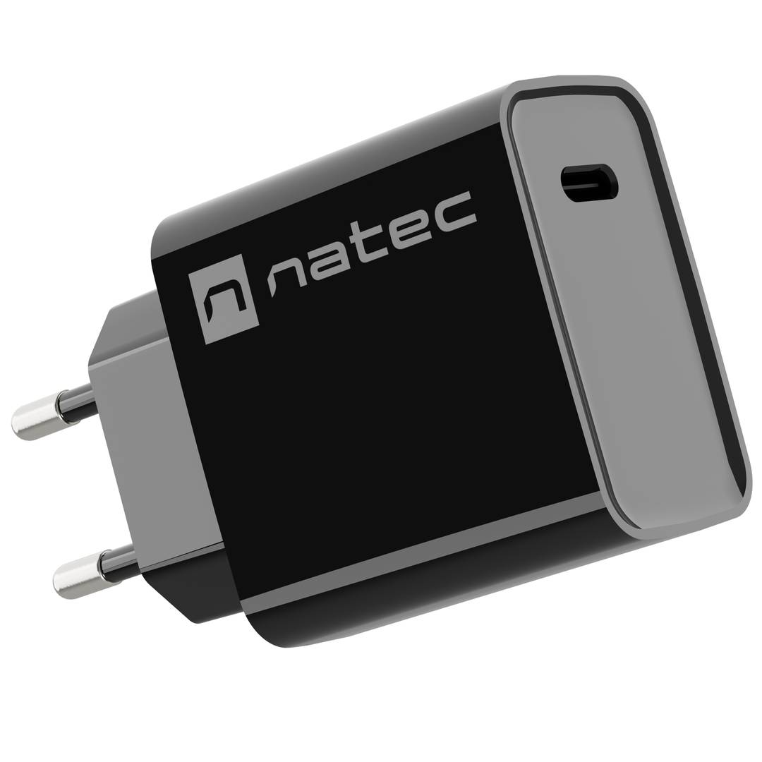Natec Ribera Chargeur USB 1X USB-C 20W noir NUC-2060