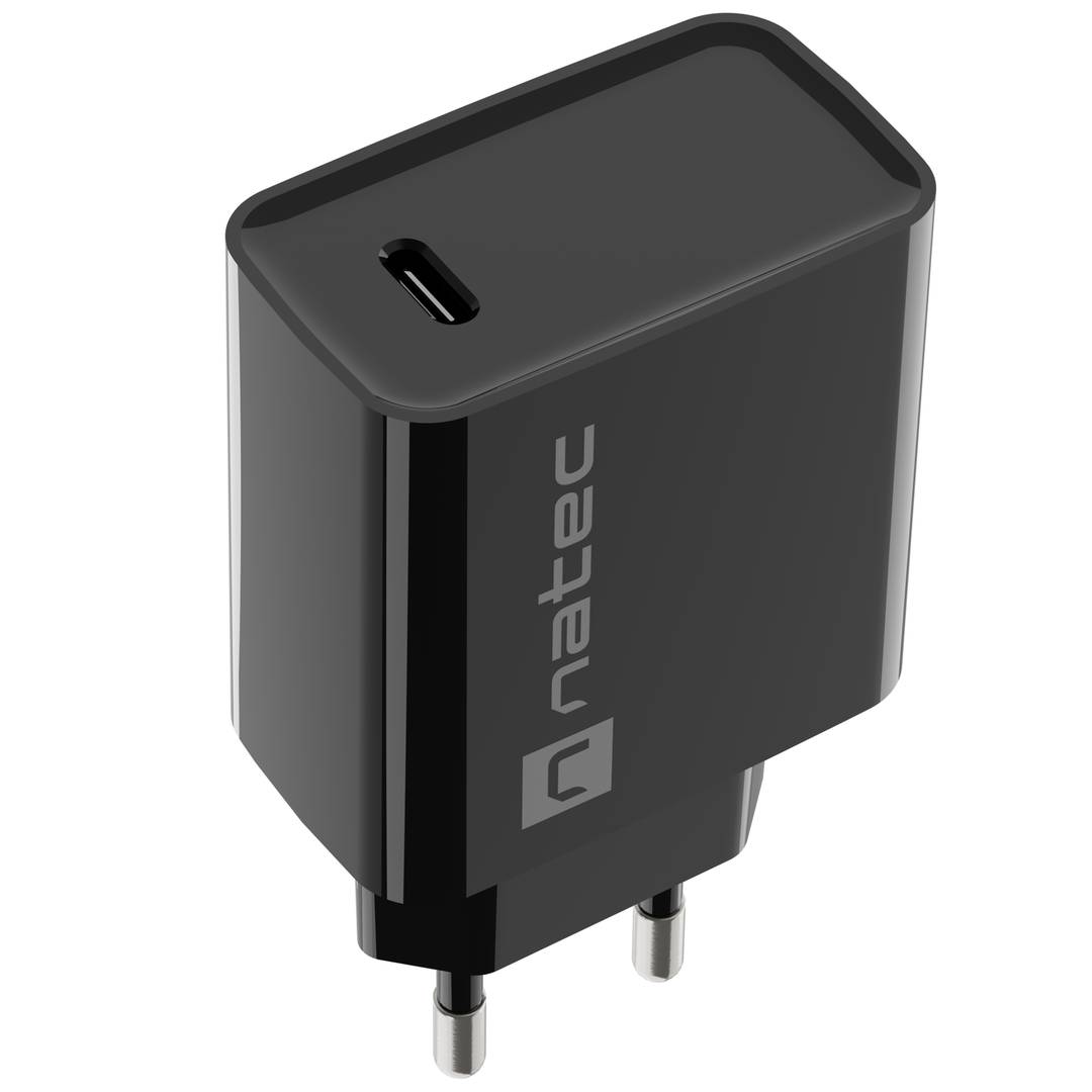 Natec Ribera Chargeur USB 1X USB-C 20W noir NUC-2060