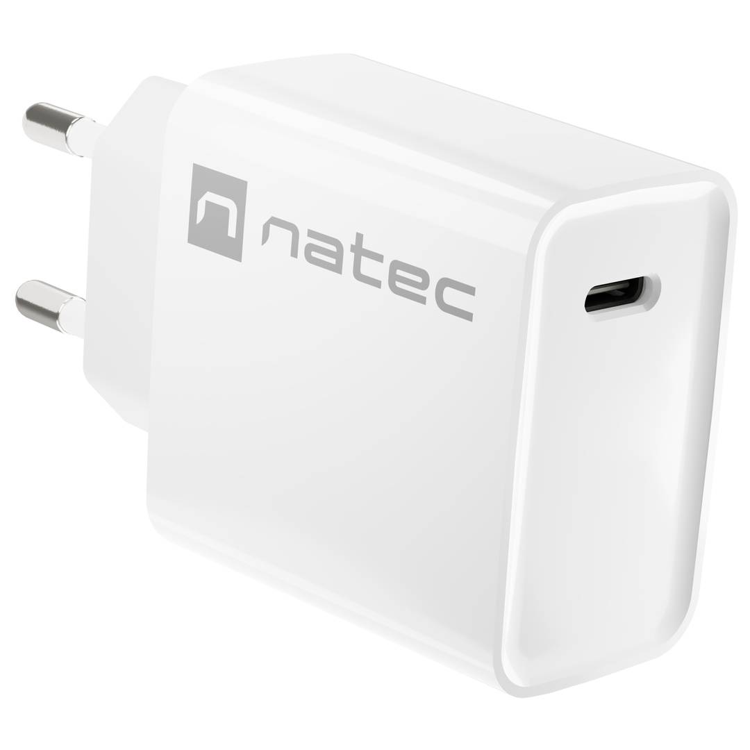 Ładowarka USB Natec Ribera 1X USB-C 20W biała NUC-2059