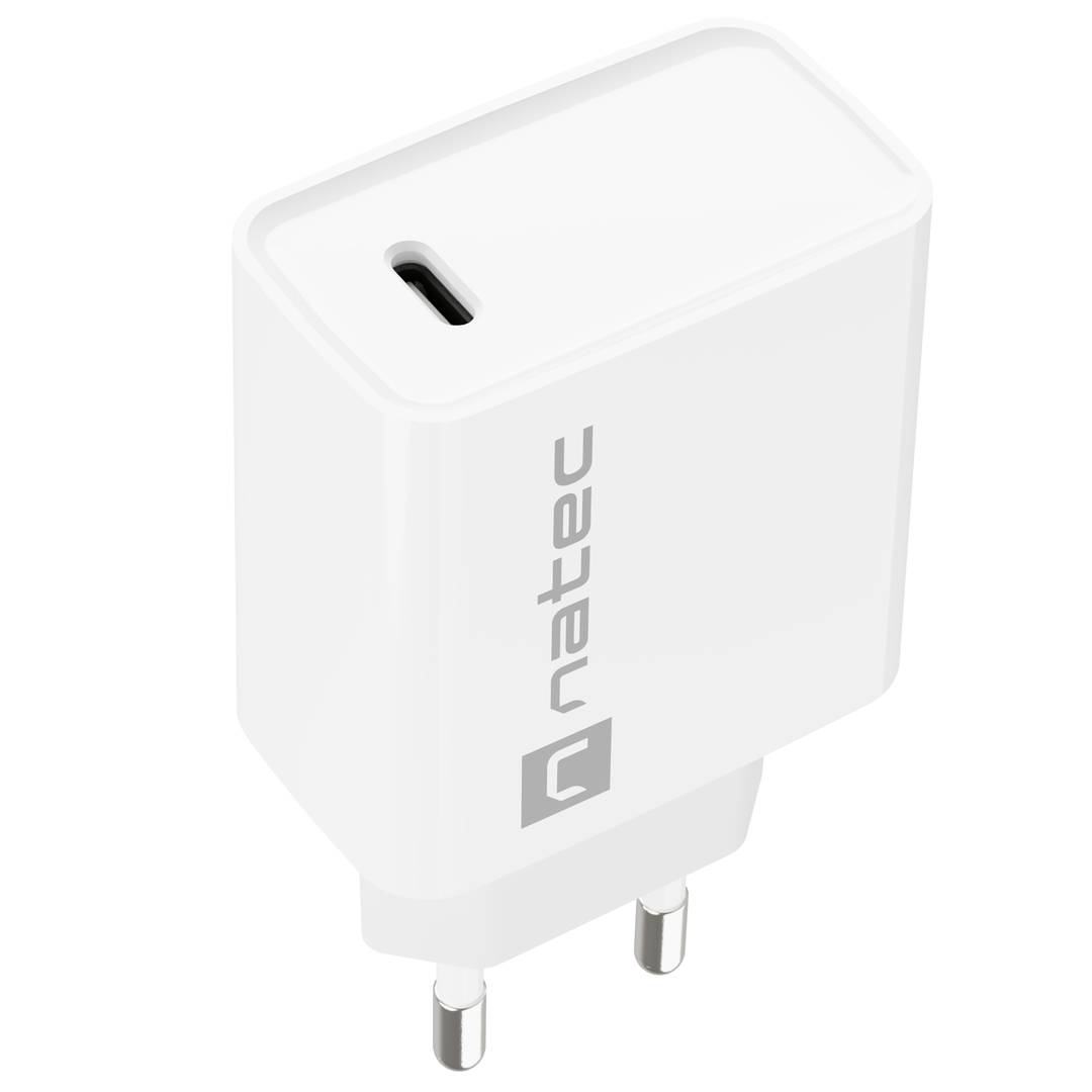 Ładowarka USB Natec Ribera 1X USB-C 20W biała NUC-2059