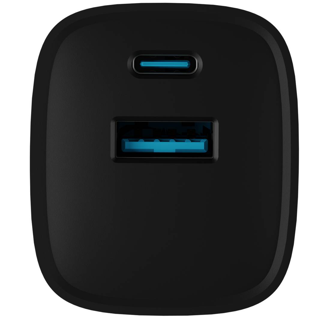 Carregador USB Natec Ribera GaN 1X USB-A + 1X USB-C 30W preto NUC-2141