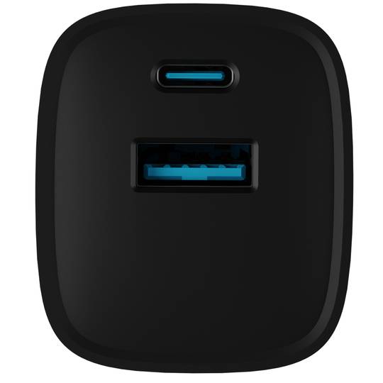 Carregador USB Natec Ribera GaN 1X USB-A + 1X USB-C 30W preto NUC-2141