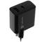 Natec Ribera GaN USB-lader 1X USB-A + 1X USB-C 45W zwart NUC-2143