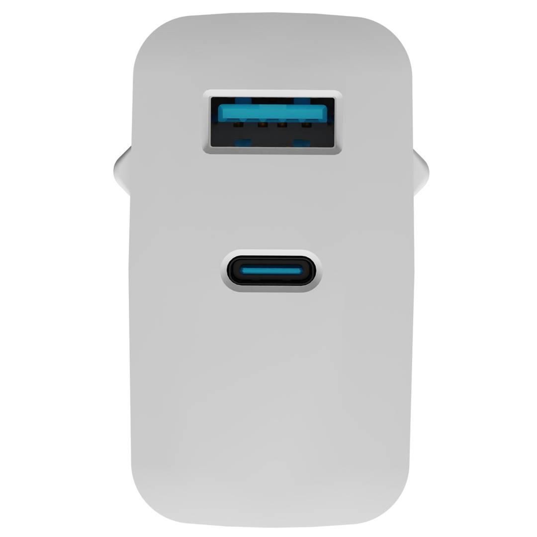 Natec Ribera GaN USB-lader 1X USB-A + 1X USB-C 65W wit NUC-2144