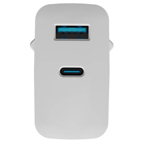 Natec Ribera GaN USB-lader 1X USB-A + 1X USB-C 65W wit NUC-2144