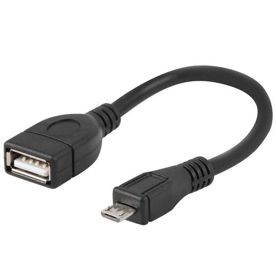 Cabo adaptador Micro USB macho para USB-A fêmea 2.0 15cm OTG preto Natec Extreme Media NKA-0614