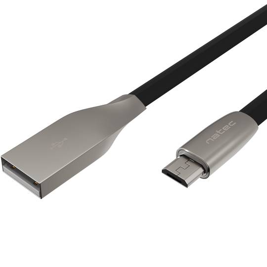 Cable adaptador USB micro USB macho a USB-A macho 2.0 de 1 m negro Natec Prati NKA-1203