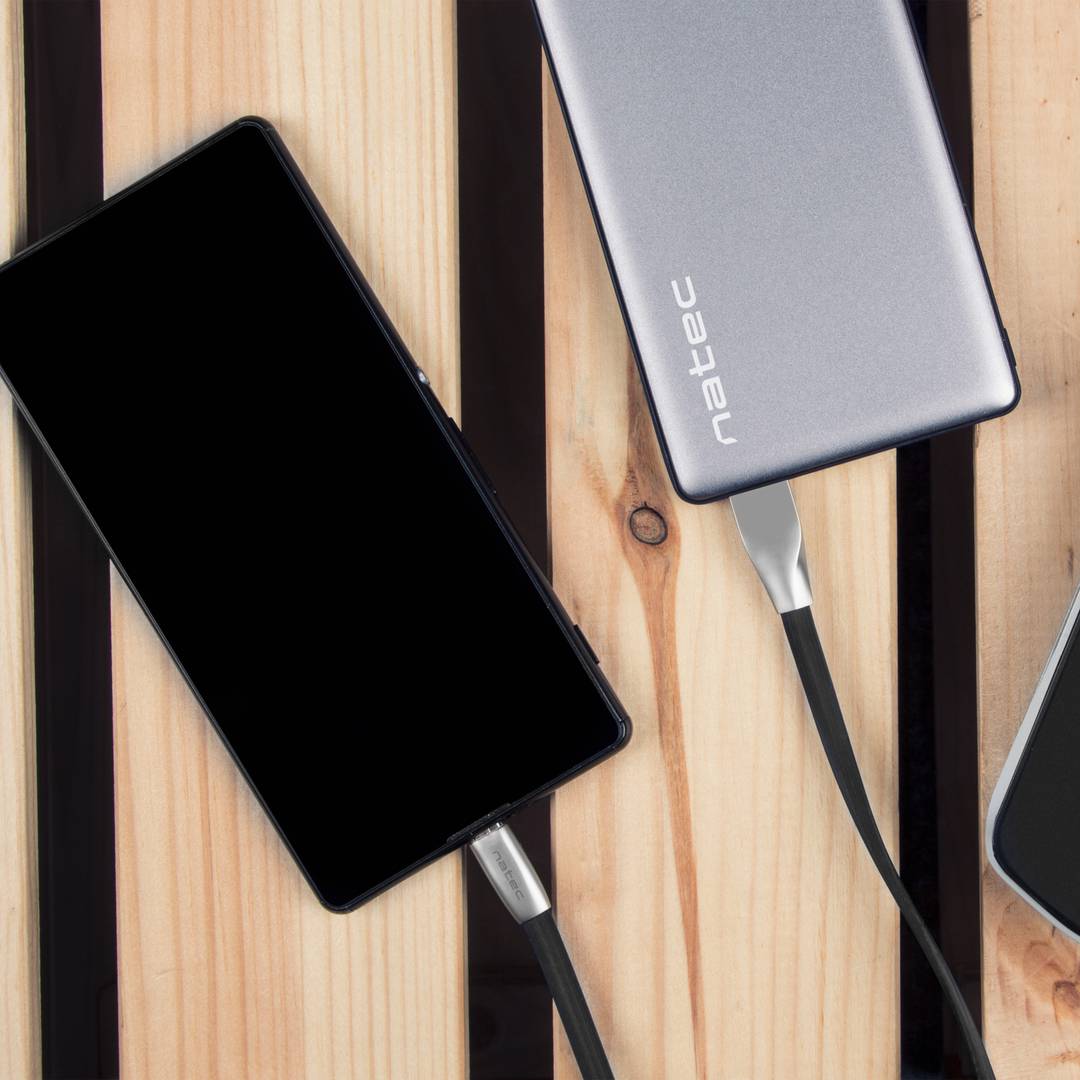 Cable adaptador USB micro USB macho a USB-A macho 2.0 de 1 m negro Natec Prati NKA-1203