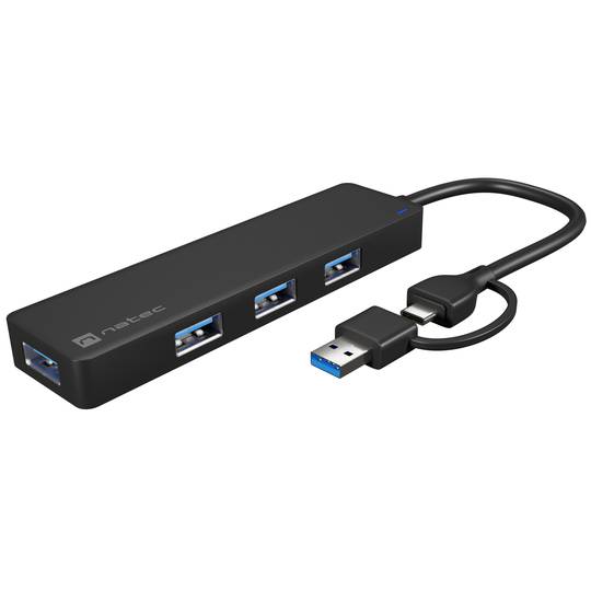 Natec Moth NHU-1342 4-Port USB Type-A 3.0 Hub Black