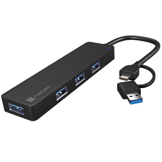 Natec Moth NHU-1342 4-Port USB Type-A 3.0 Hub Black